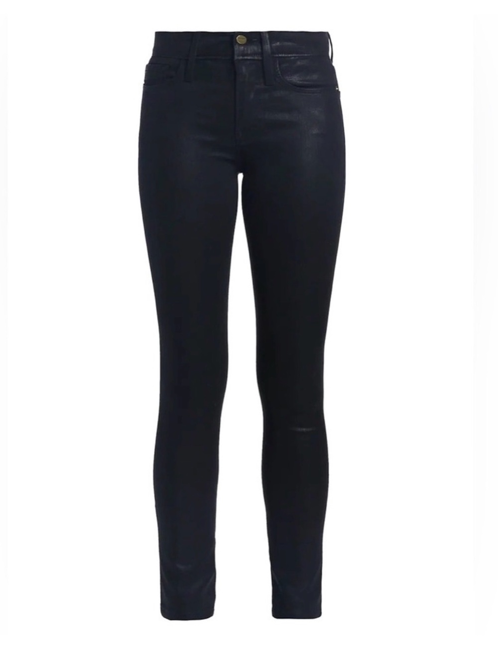 Frame Denim Black Coated Skinny Jeans